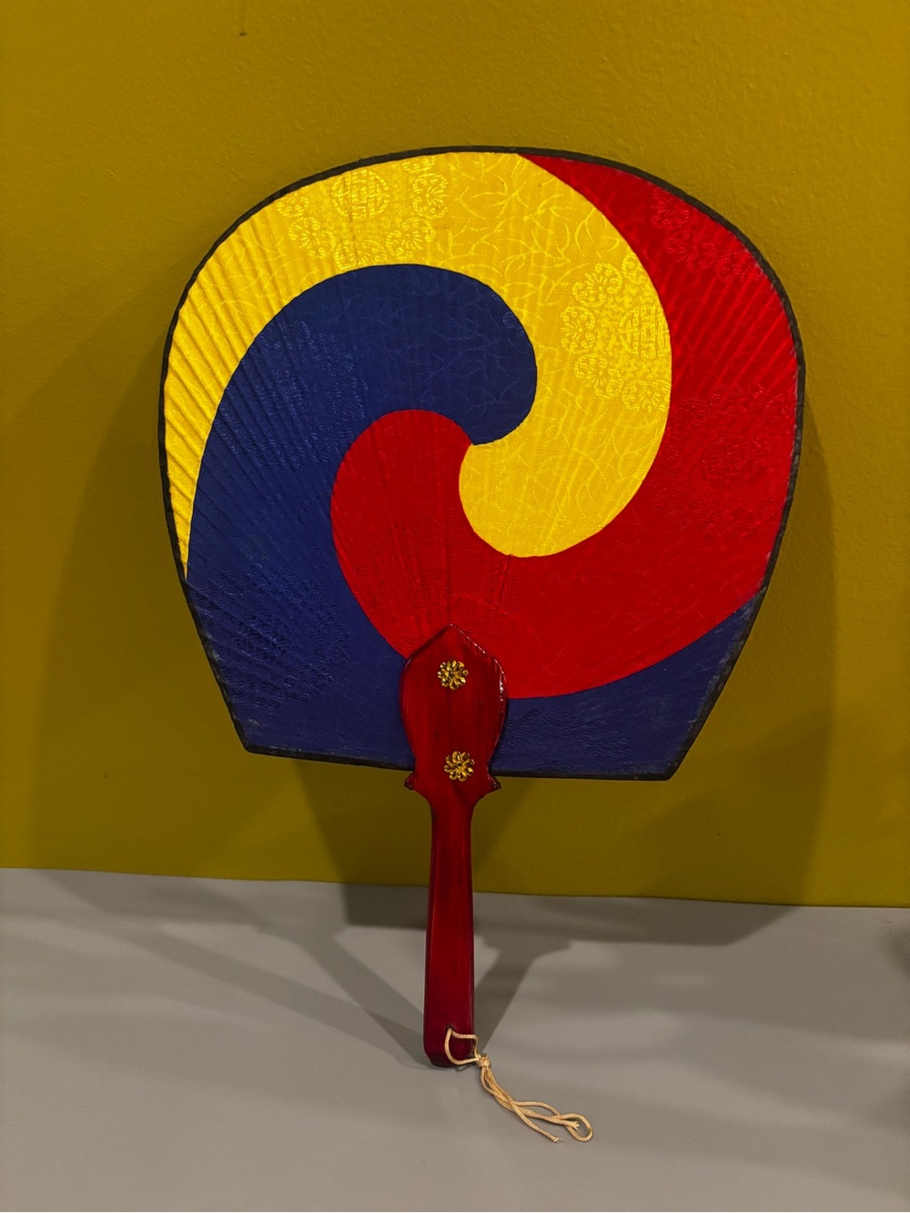 Colorful Swirl Hand Fan - Red, Blue & Yellow0420